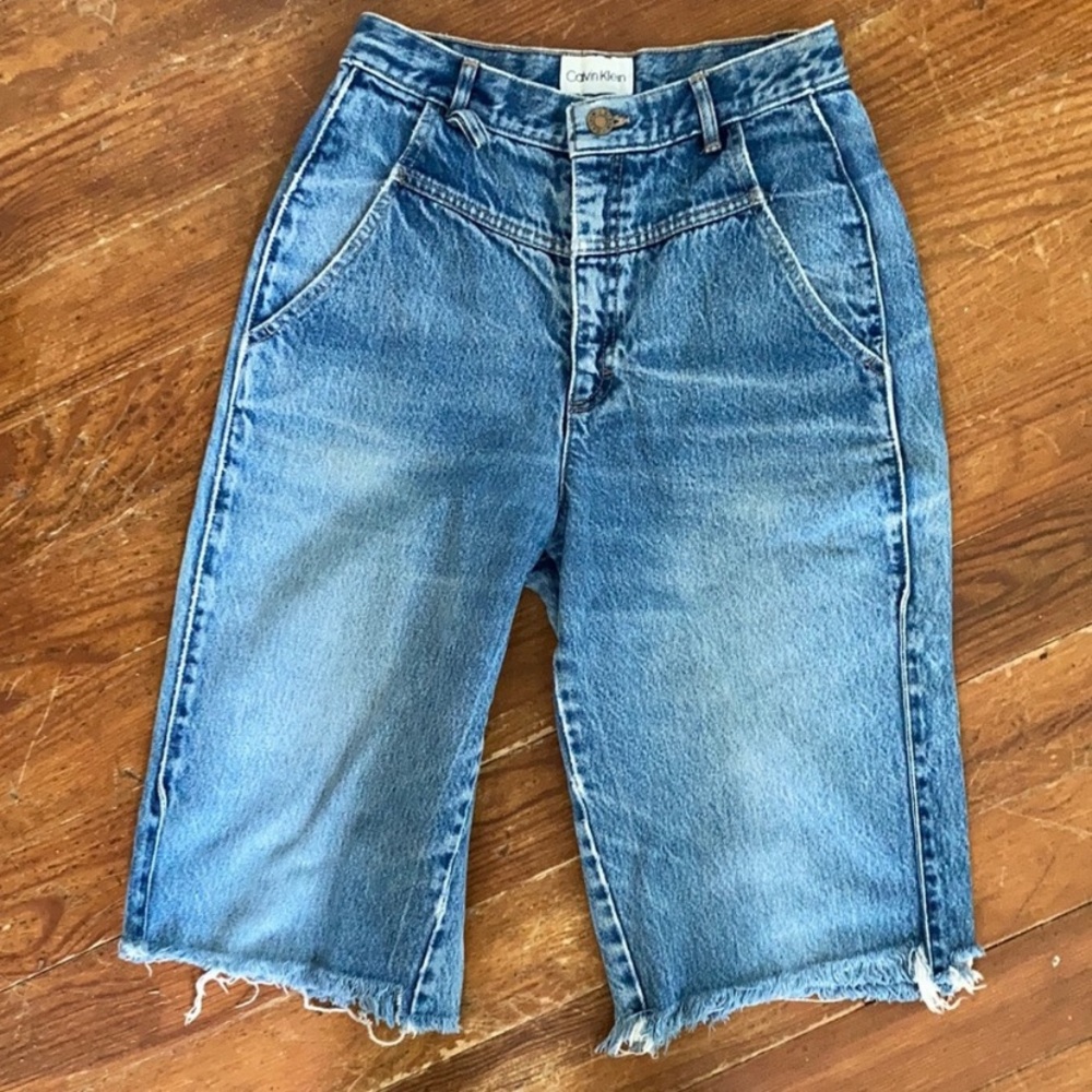 vintage Calvin Klein High Waisted Jean Mom Shorts Yoke Pleated Hercules …